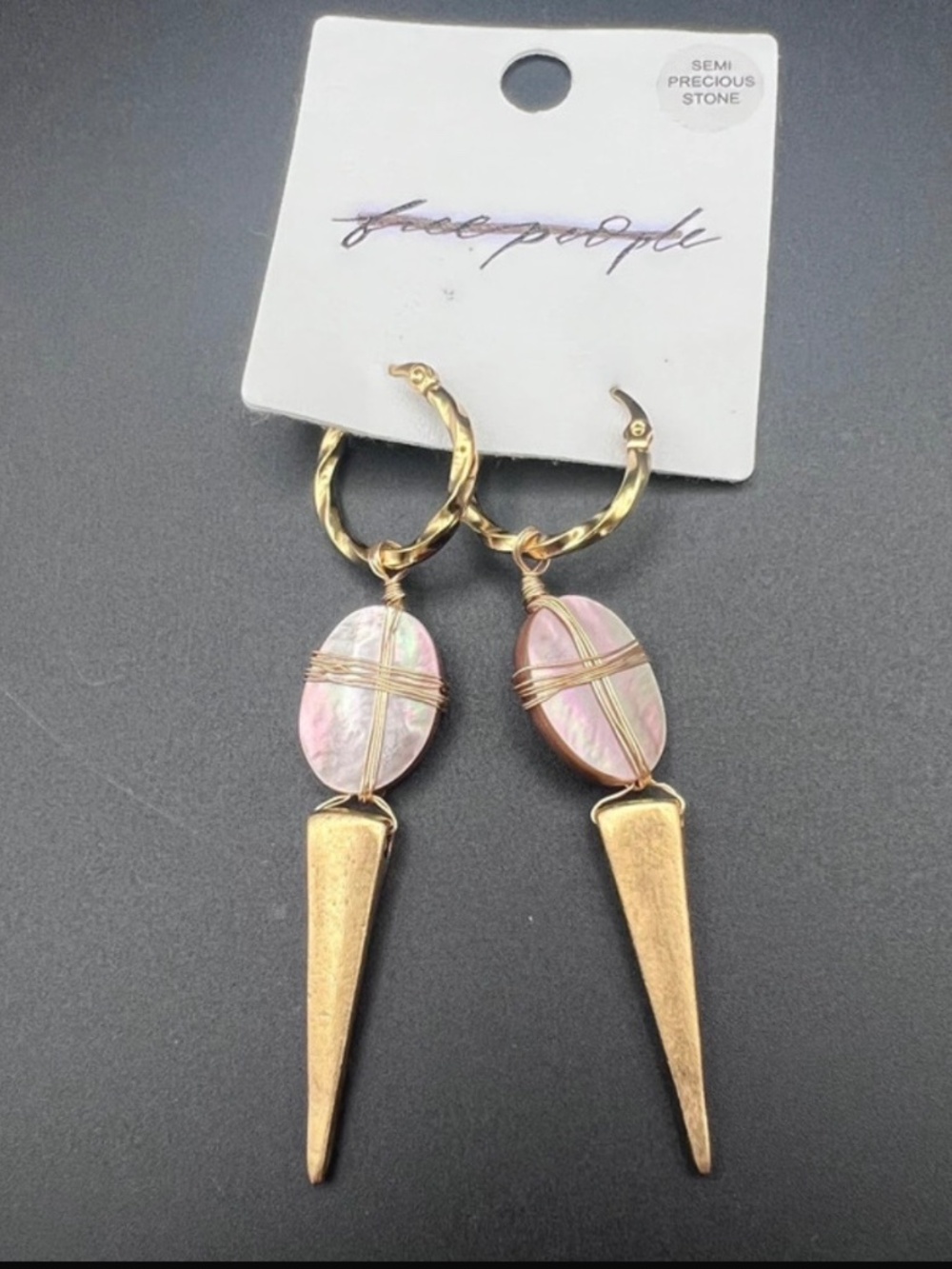 Free People Modernist Abalone Earrings